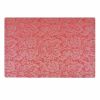 4 Pcs Rose Jacquard Placemats for Dining Table PVC Table Mats Resistant Place Mats 17.7x11.8 inch, Red