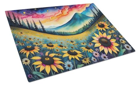 NEW Black-eyed Susans in Color Glass Cutting Board Decorative Tempered Glass Kitchen Cutting and Serving Board Large Size Chopping Board