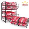 4 Tiers Can Organizer Rack, 48 Cans Soda Can Dispenser Organizer for Refrigerator, Set of 2 Stackable Beverage Dispenser Rack