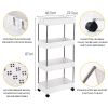 Storage Cart 4-Tier Slide Out Rolling Utility Cart Storage Organizer Shelf Rack