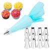 6-24 Pcs Set Pastry Bag and Stainless Steel Cake Nozzle Kitchen Accessories For Decorating Bakery Confectionery Equipment